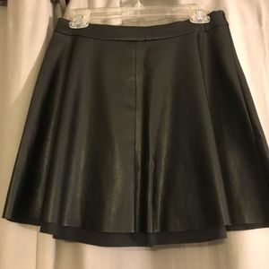 Black vegan leather skirt